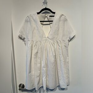 ZARA trafaluc collection white empire waist babydoll dress — size small